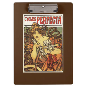 Carpeta De Pinza Perfecta bicicleta con poste publicitario de mujer
