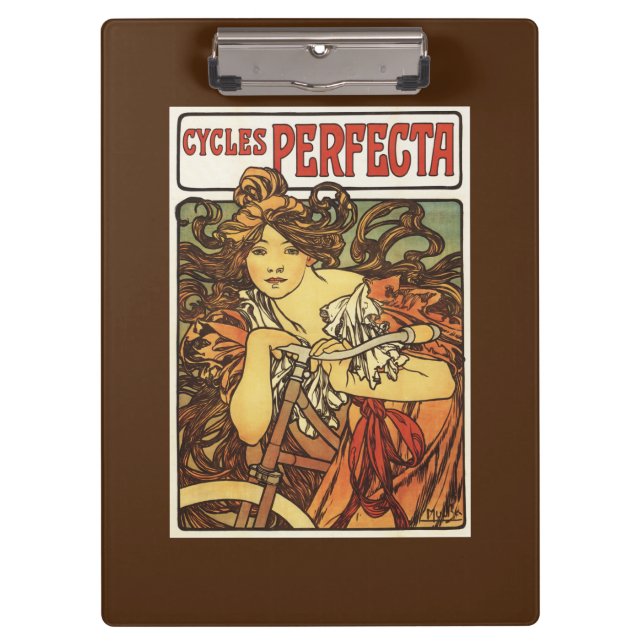 Carpeta De Pinza Perfecta bicicleta con poste publicitario de mujer (Anverso)