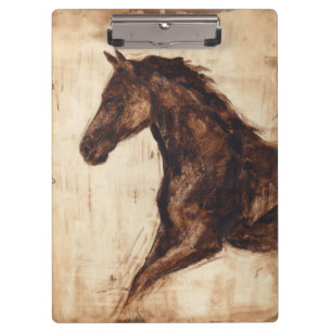 Carpeta De Pinza Perfil del caballo salvaje marrón