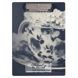 Carpeta De Pinza Perlas en Taza de Té Vintage Glam Moderno Personal