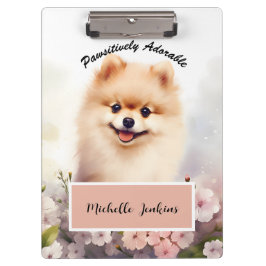 Carpeta De Pinza Perro Cute, Pomerania