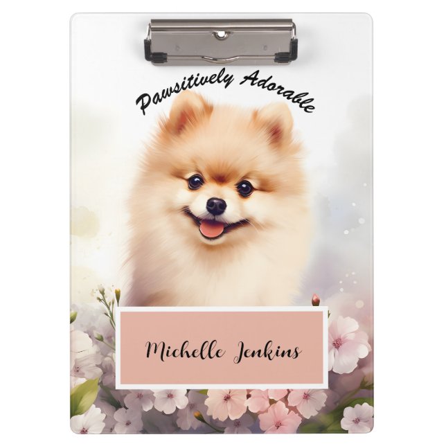 Carpeta De Pinza Perro Cute, Pomerania (Anverso)