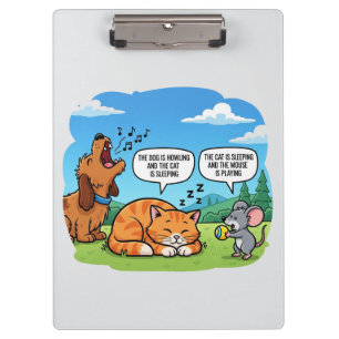 Carpeta De Pinza Perro, gato y ratón divertidos de dibujos animados