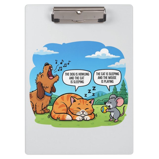 Carpeta De Pinza Perro, gato y ratón divertidos de dibujos animados (Anverso)