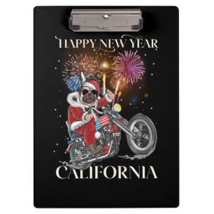 Carpeta De Pinza Perro Lleva Una Motocicleta A California