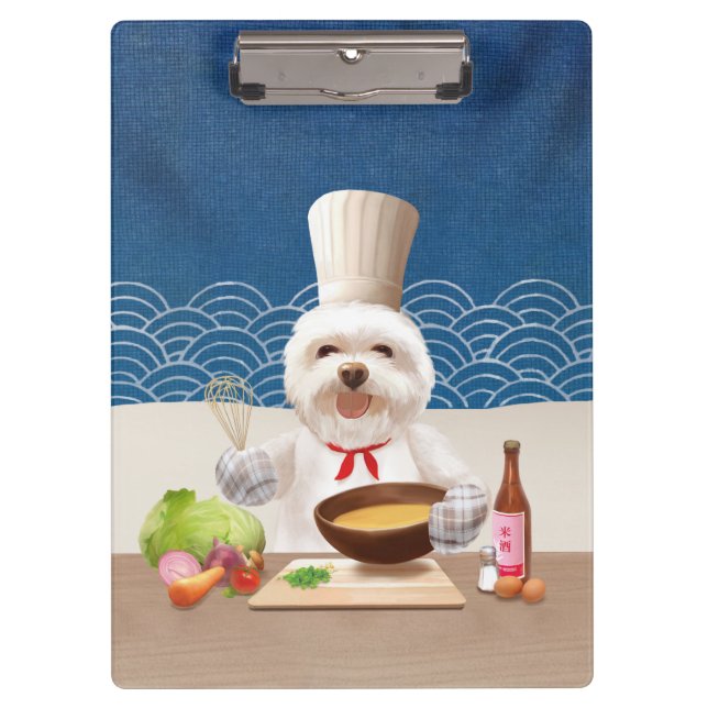 Carpeta De Pinza Perro pequeño chef (Anverso)