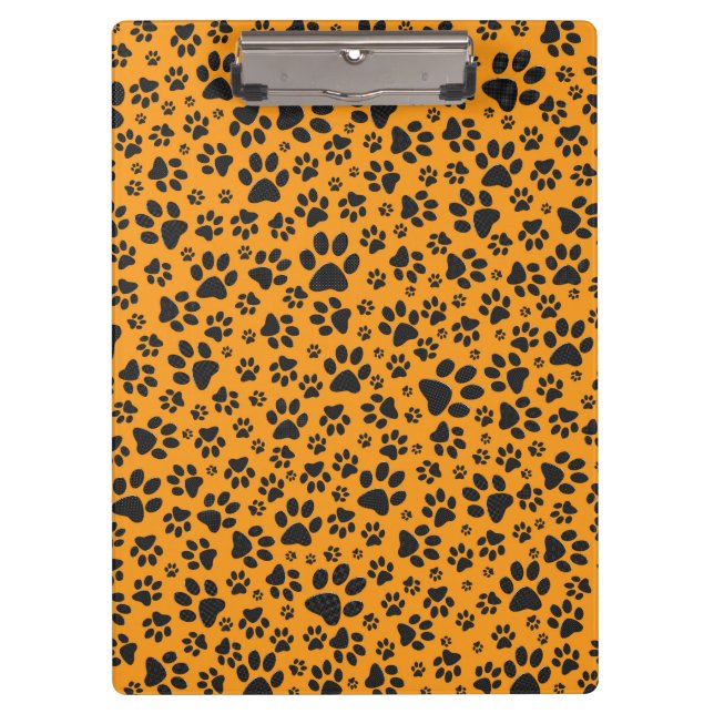 Carpeta De Pinza Perro traza un punto de polka blanco y negro en da (Anverso)