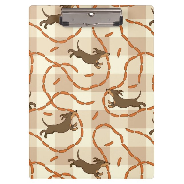 Carpeta De Pinza perros afortunados con el fondo de las salchichas (Anverso)