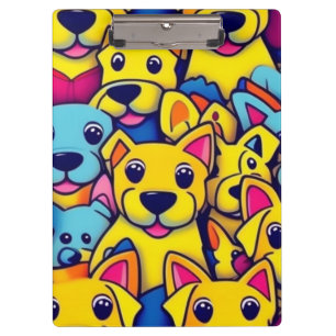 Carpeta De Pinza Perros alegres y coloridos, perros felices