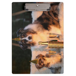 Carpeta De Pinza Perros celebrando Año Nuevo