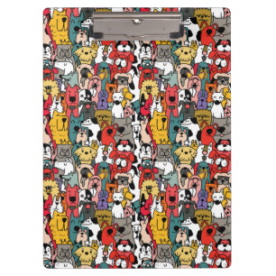 Carpeta De Pinza Perros Divertidos Coloridos