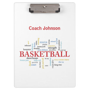 Carpeta De Pinza Personalice al entrenador de baloncesto gracias en