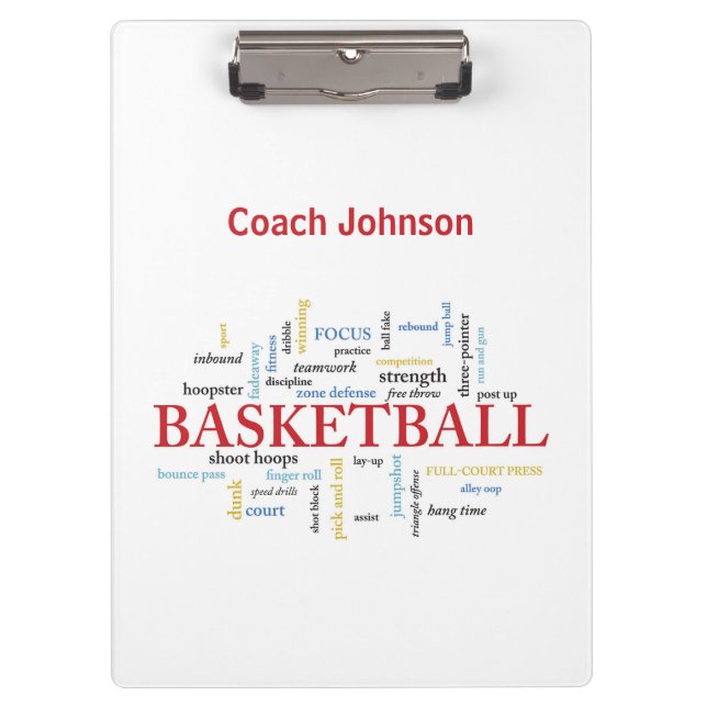 Carpeta De Pinza Personalice al entrenador de baloncesto gracias en (Anverso)