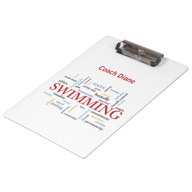 Carpeta De Pinza Personalice, Entrenador De Natación Gracias En Pal (Angular)