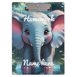 Carpeta De Pinza Personalised Cute Elephant in the Rain