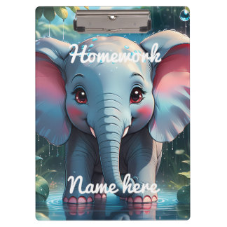 Carpeta De Pinza Personalised Cute Elephant in the Rain