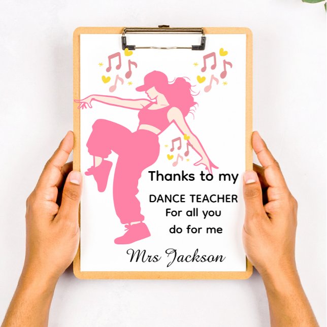 Carpeta De Pinza Personalised Dance Teacher, teacher's appreciation (Subido por el creador)