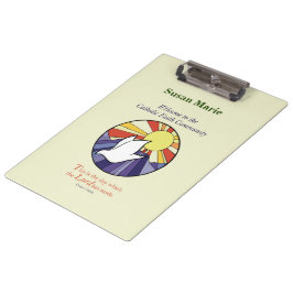 Carpeta De Pinza Personaliza el nombre, RCIA Dove Circle en amarill