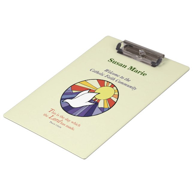 Carpeta De Pinza Personaliza el nombre, RCIA Dove Circle en amarill (Angular)