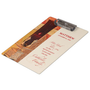 Carpeta De Pinza Personaliza, Felicitaciones RCIA, Católico, Rojo