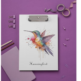 Carpeta De Pinza Personalizable de colibrí exótico y colorido