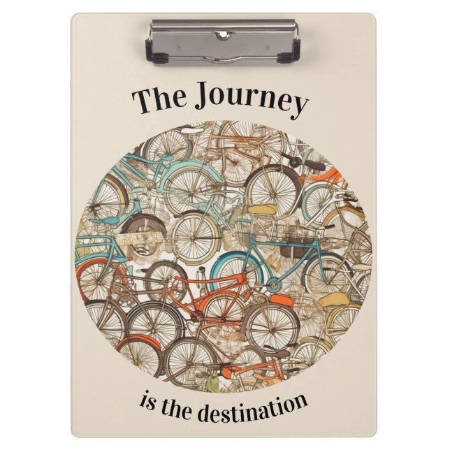 Carpeta De Pinza Personalizable de patrón de bicicleta colorido (Anverso)