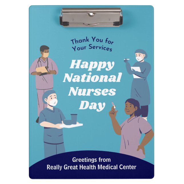 Carpeta De Pinza Personalizable del Día Nacional de Enfermeras (Anverso)