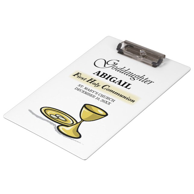 Carpeta De Pinza Personalizable, hijastra primera comunión cáliz (Angular)