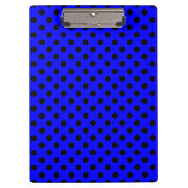 Carpeta De Pinza Personalizable negro sobre lunares azul real