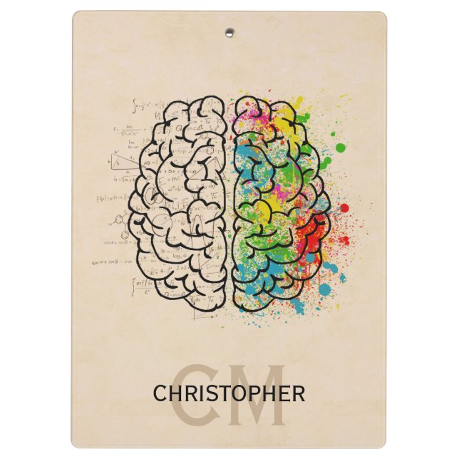Carpeta De Pinza Personalización Del Cerebro Humano De Izquierda Y  (Reverso)