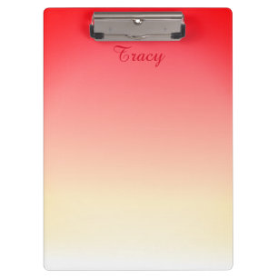 Carpeta De Pinza Personalización encantadora en blanco y rojo