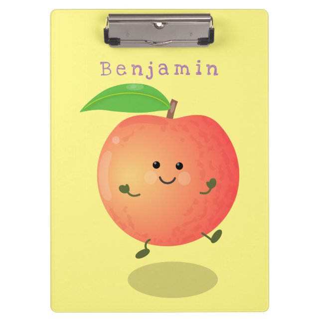 Carpeta De Pinza Personalizado amarillo de melocotón alegre (Anverso)