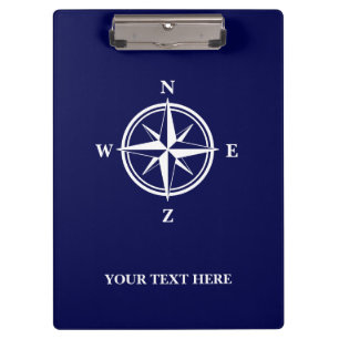 Carpeta De Pinza Personalizado azul marino y blanco de la estrella 