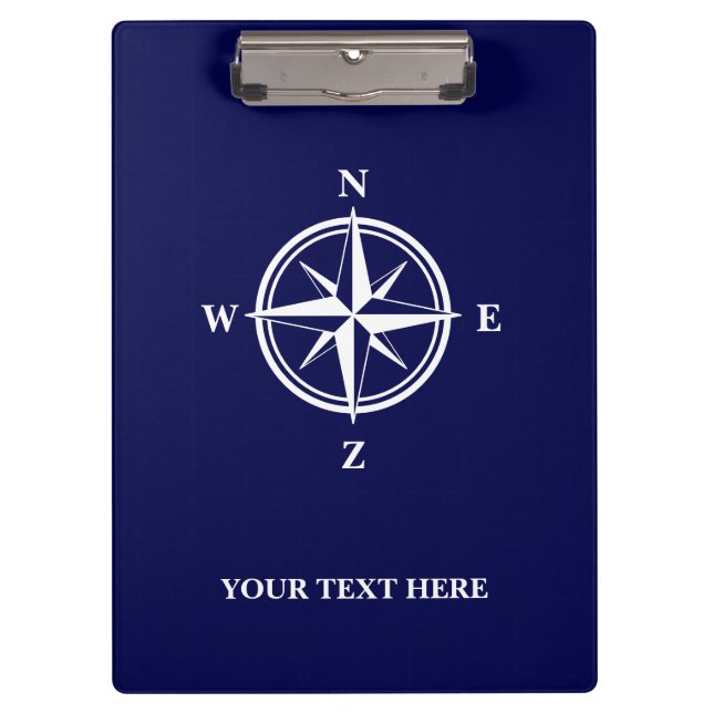 Carpeta De Pinza Personalizado azul marino y blanco de la estrella  (Anverso)