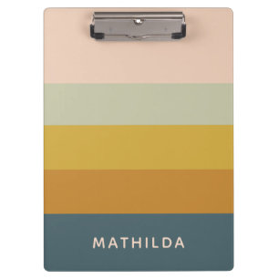 Carpeta De Pinza Personalizado Bloque de Color Pastel Geométrico Re
