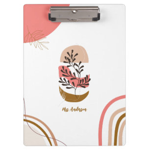 Carpeta De Pinza personalizado Bohemio Profesor Moderno personaliza