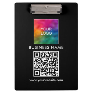 Carpeta De Pinza Personalizado Código QR Texto Logo corporativo Aqu