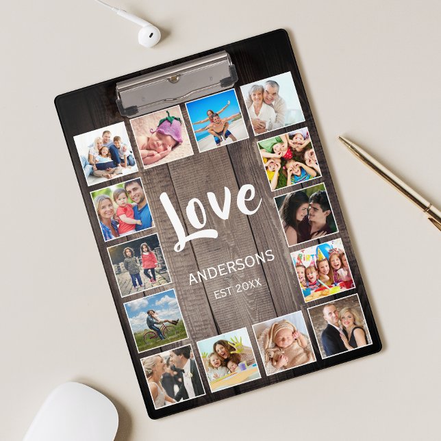 Carpeta De Pinza Personalizado Collage de fotos Rústico Farmhouse A (Subido por el creador)