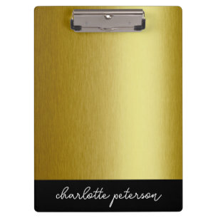 Carpeta De Pinza Personalizado con Metal Dorado