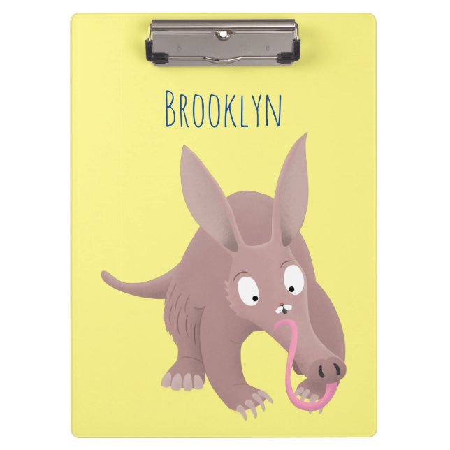 Carpeta De Pinza Personalizado de aardvark gracioso (Anverso)