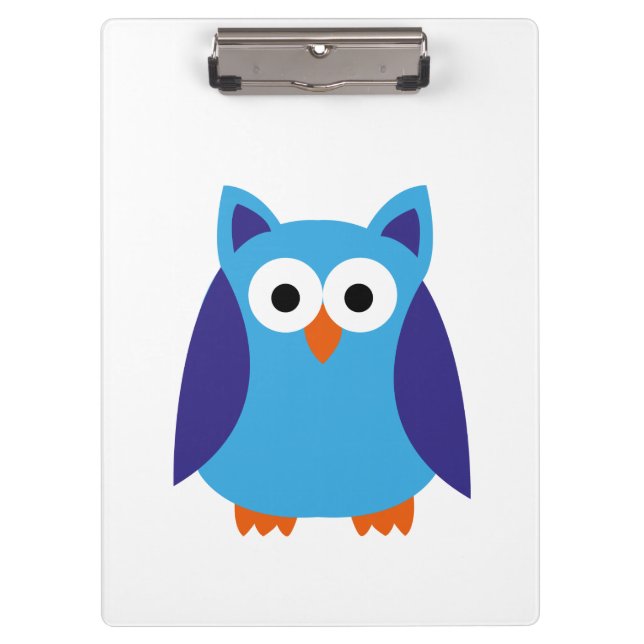 Carpeta De Pinza Personalizado de búho azul (Anverso)