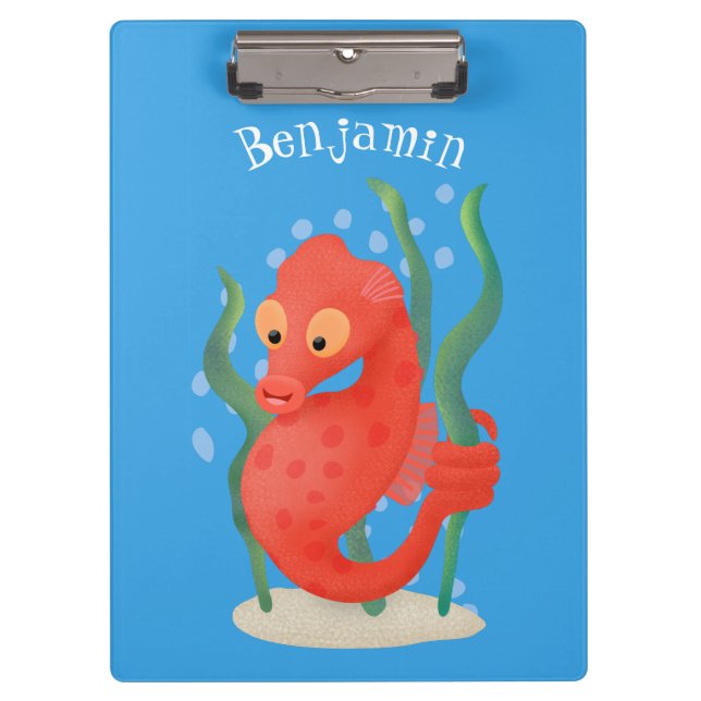 Carpeta De Pinza Personalizado de caballitos de mar de pepino (Anverso)