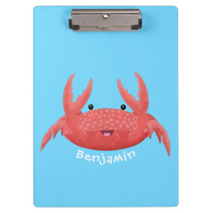Carpeta De Pinza Personalizado de cangrejo rojo lindo ilustracion