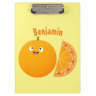 Carpeta De Pinza Personalizado de cítricos de feliz naranja