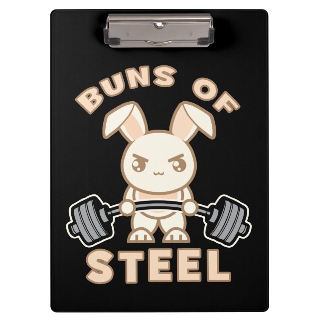 Carpeta De Pinza Personalizado De Conejito En Curso - Buns Of Steel (Anverso)