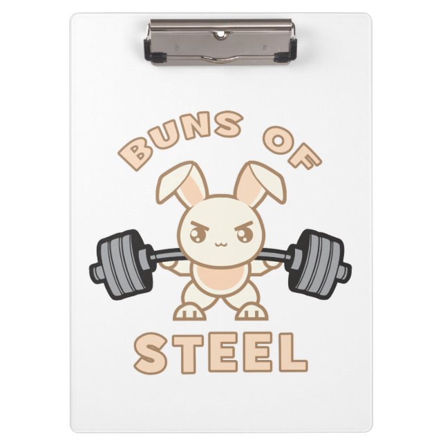 Carpeta De Pinza Personalizado De Conejito En Curso - Buns Of Steel (Anverso)