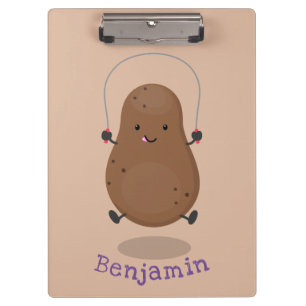 Carpeta De Pinza Personalizado de cuerda de saltar de patata feliz