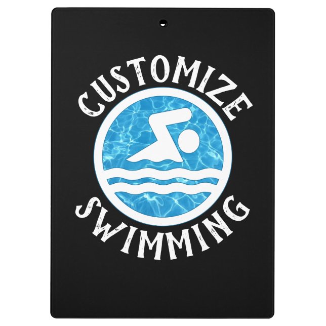 Carpeta De Pinza Personalizado de entrenador de natación Nombre del (Reverso)