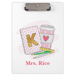 Carpeta De Pinza Personalizado de kindergarten profesor Café para p