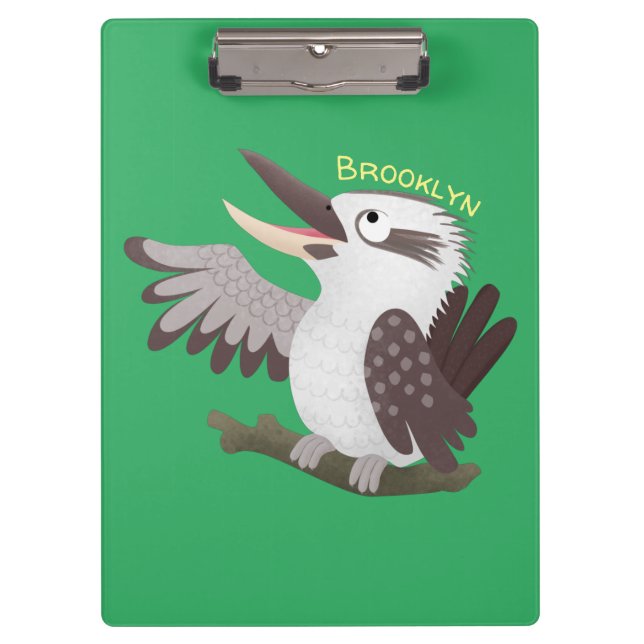 Carpeta De Pinza Personalizado de kookaburra gracioso (Anverso)